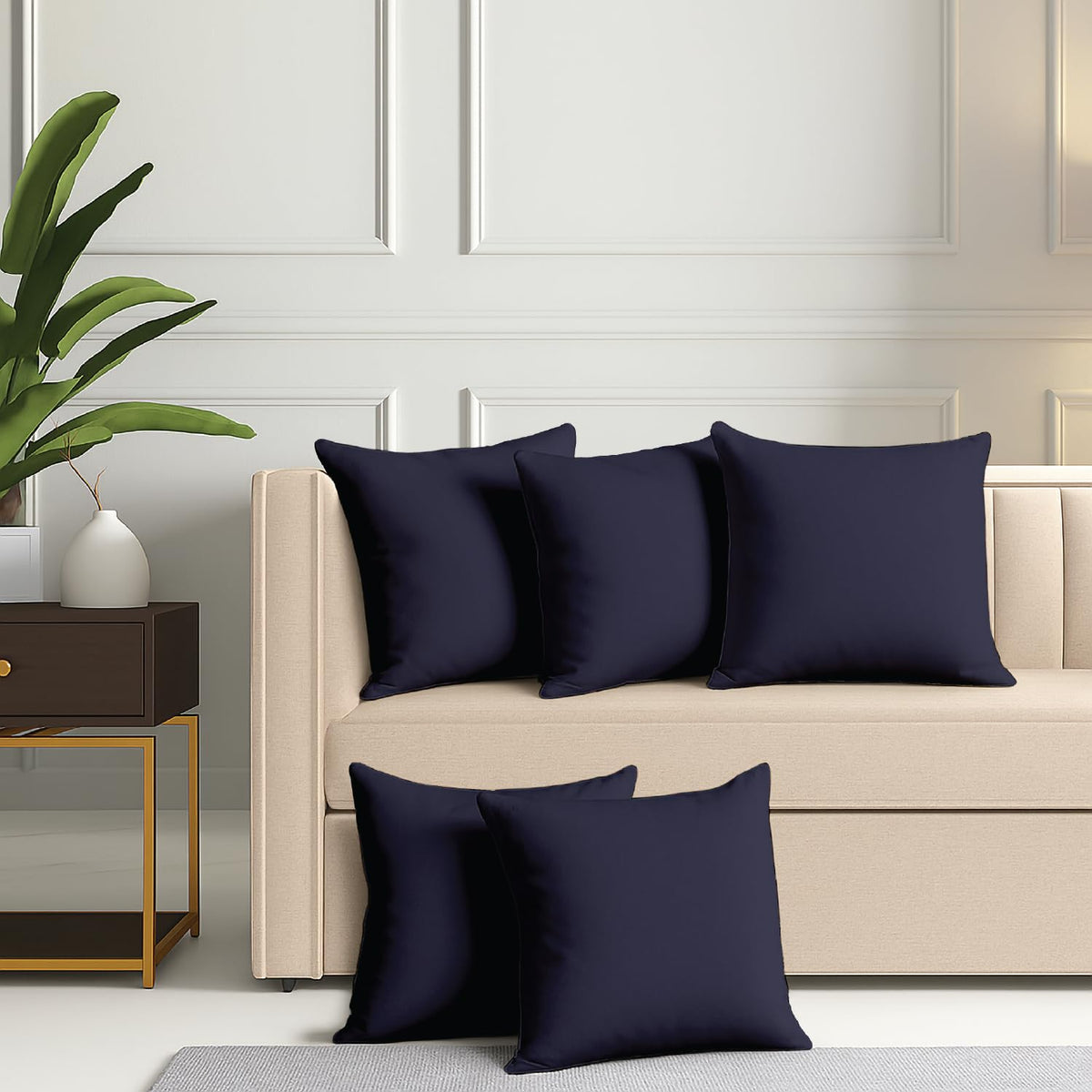 Zinnia Soft Microfiber Cushions for Sofa & Living Room | Eclipse, 15 x 15 Inches | Soft & Comfortable Cushion for Home & Daily U