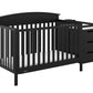 Graco Benton 4-in-1 Convertible Crib and Changer (Black) - GREENGUARD Gold Certified, Crib and Changing -Table Combo, Water-Resi