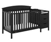 Graco Benton 4-in-1 Convertible Crib and Changer (Black) - GREENGUARD Gold Certified, Crib and Changing -Table Combo, Water-Resi