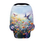 LedBack Floral Hummingbird Stretchy Car Seat Cover for Babies,Nursing Cover Breastfeeding Cover,Soft Breathable Baby Carseat Can