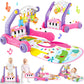4-In-1 Baby Gym Play Mat With Learning Walker, Tummy Time Mat & Baby Push Toys For Newborn Infant 0-3-6-9-12 Month Boy Girl, Bab