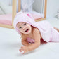 Hiphop Panda Bamboo Hooded Baby Towel - Soft Hooded Bath Towel For Babie, Toddler,Infant, Perfect For Boy And Girl - (Pink Rabbi
