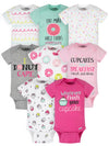 Onesies Brand Baby Girl'S 8-Pack Short Sleeve Mix & Match Bodysuits, Pink Sweet Treats