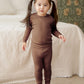Vaenait Kids Toddler Long Sleeve Sleepwear Pajamas 2Pcs Set Modal Brown 2Xl