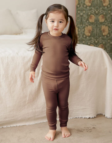 Vaenait Kids Toddler Long Sleeve Sleepwear Pajamas 2Pcs Set Modal Brown 2Xl