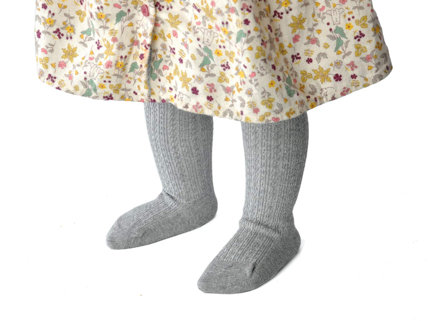 Epeius 6 Pairs Pack Newborn Girls Tights Baby Girls Boys Seamless Cable Knit Leggings Solid Cotton Tights Footed Pants For 3-6 M