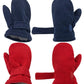 N'Ice Caps Little Kids And Baby Easy-On Sherpa Lined Fleece Mittens - 2 Pair Pack (Navy/Red, 2-3 Years)