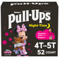 Pull-Ups Girls' Night-Time Potty Training Pants, Size 4T-5T Overnight Training Underwear (38-50 Lbs), 52 Ct