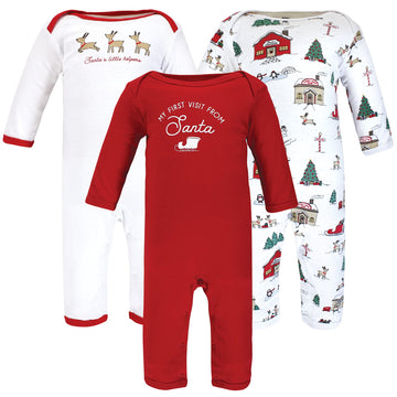 Hudson Baby Unisex Baby Cotton Coveralls, North Pole, 9-12 Months