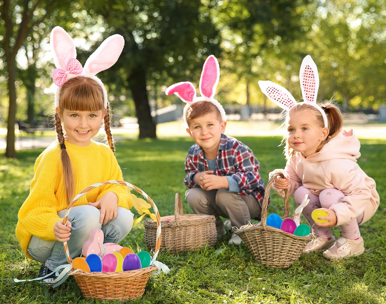 The Dreidel Company Fillable Easter Eggs with Hinge Bulk Colorful Bright Plastic Easter Eggs, Perfect for Easter Egg Hunt, Supri