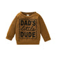 Newborn Infant Baby Boys Pullover Dad'S Little Dude Sweatshirt Long Sleeve Casual Sweater Fall Clothes (Brown, 3-6 Months)