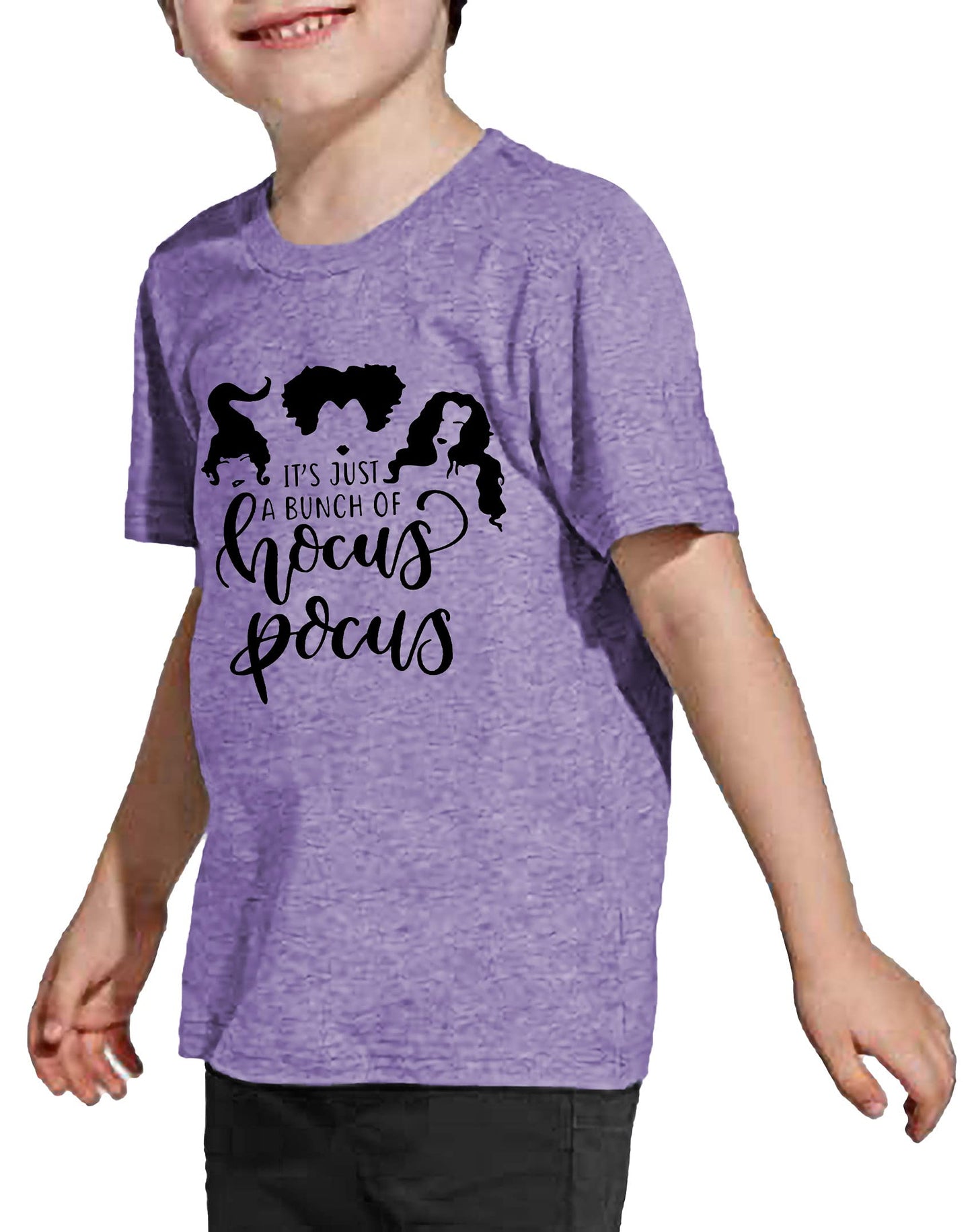 It'S Just A Bunch Of Hocus Pocus Halloween T Shirt Toddler Boys Girls Sanderson Sister Graphic Tee Shirts(Purple,140)