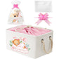 Pickmesh Rectangular Baby Storage Basket With Gift Bags Ribbons Collapsible Large Canvas Storage Bin With Handles For Organizing