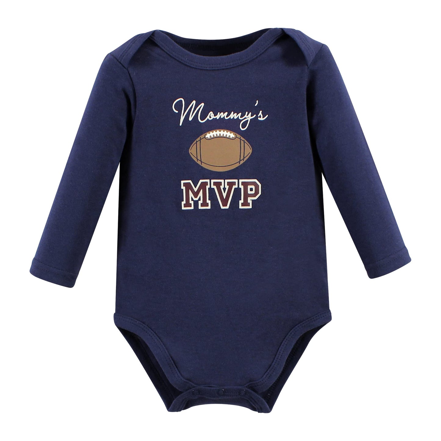 Hudson Baby Unisex Baby Cotton Long-Sleeve Bodysuits, Football Mvp, 0-3 Months