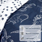 Jundetye 4 Pieces Dinosaur Toddler Bedding Set For Boys, Soft Breathable Toddler Comforter Set, Dino Print Navy, Includes Revers