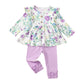 Baby Girl Outfit Fall Infant Girl Clothes Flower Long Sleeve Shirt Purple Pants Winter 2 Piece Outfits 6-9 Months Baby Girl Clot