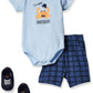 Hudson Baby Unisex Baby Cotton Bodysuit, Shorts And Shoe Set, Crab, 0-3 Months