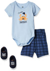 Hudson Baby Unisex Baby Cotton Bodysuit, Shorts And Shoe Set, Crab, 0-3 Months