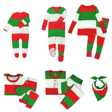 Honestbaby Unisex Baby Organic Cotton Holiday Family Jammies Pajama Set, Pajama Chic, 2-Piece Pajama Set 3T Us