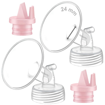 Maymom Pump Part Compatible With Spectra/Ameda Luna Pumps, Syngery Gold; Incl Wide Mouth Flange 24 Mm 2Nd Gen. Pink Valve; Not O