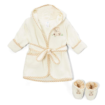Spasilk 100% Cotton Hooded Terry Bathrobe With Booties - Baby Girl Gifts - Baby Boy Gifts - One Size - Shower Gift