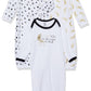 Yoga Sprout Cotton Gowns, 3 Pack, Metallic Moon, 0-6 Months