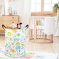 Fxocshe Large Storage Basket,Dinosaur Baby Hamper,Collapsible Canvas Waterproof Coating Boys Hamper For Storage Bin Toy Bins,Kid