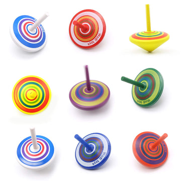 Colorful Painted Wood Spinning Tops, Kids Novelty Wooden Gyroscopes Toy, Assorted Standard Tops, Flip Tops, Kindergarten Educati