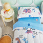 Joyreap 4 Piece Cotton Toddler Bedding Set, Colorful Dinosaurs On White Reversible Design, Includes Quilted Comforter, Fitted Sh