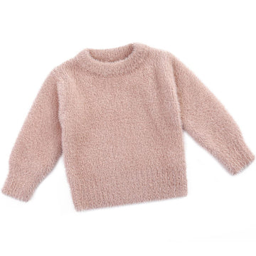 Curipeer Baby Sweater Solid Thick Basis Pullover Sweater Turtleneck Longsleeve Fall Clothes For Baby Girl And Boy Pink 18-24 Mon