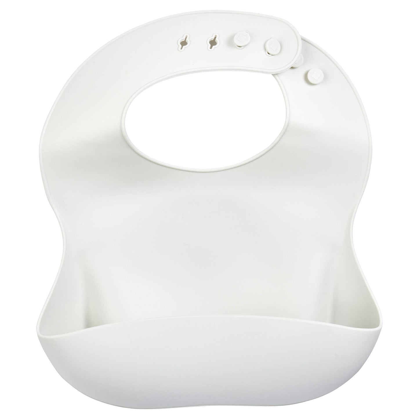 Three Little Tots Modern Silicone Baby Bib - Adjustable Fit Waterproof Catch Bibs ((Cloud)
