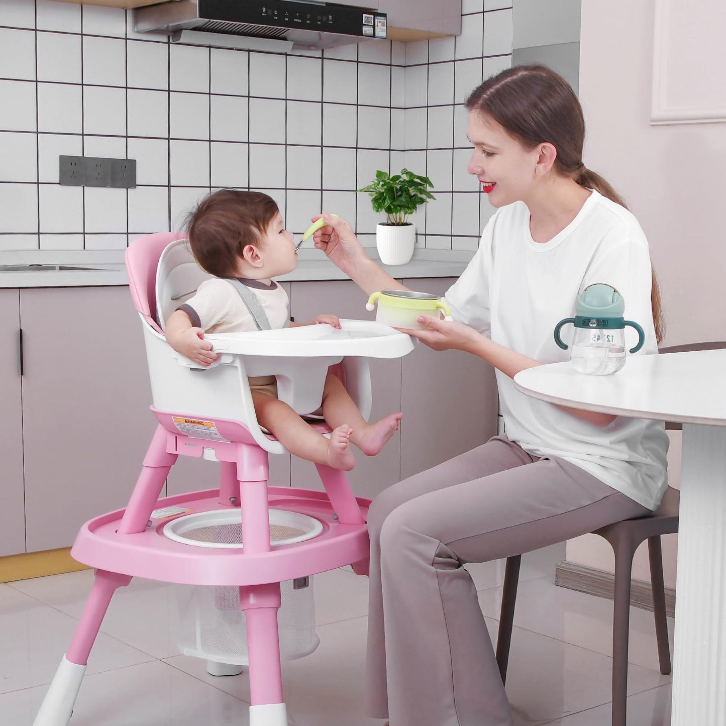 Xuemi 15-In-1 Convertible High Chair For Toddlers - Bpa-Free Baby Chair With Building Block Table, 5-Point Harness, Easy Clean (