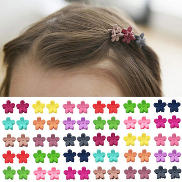 Elesa Miracle 60Pcs Baby Girl Mini Hair Claw Clips Flower Hair Bangs Pin Baby Girl Hair Accessories Clips