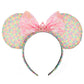 Foeran Mouse Ears Headbands Shiny Bows Mouse Ears Glitter Party Princess Decoration Cosplay Costume For Girls Women (Rainbow-2)