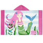 Bangsaur Kids Hooded Beach Bath Towels, 100% Cotton 50X30 Inches Towel Wrap, Toddlers Girls 3-12 Years Coverup Pink Hair Mermaid