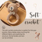 WOODEN TEETHER Baby Rattle, Shaker Toy,Crochet Baby Rattle, Crochet Baby Toys, Organic Wooden Newborn Toys, Newborn Animal Rattl