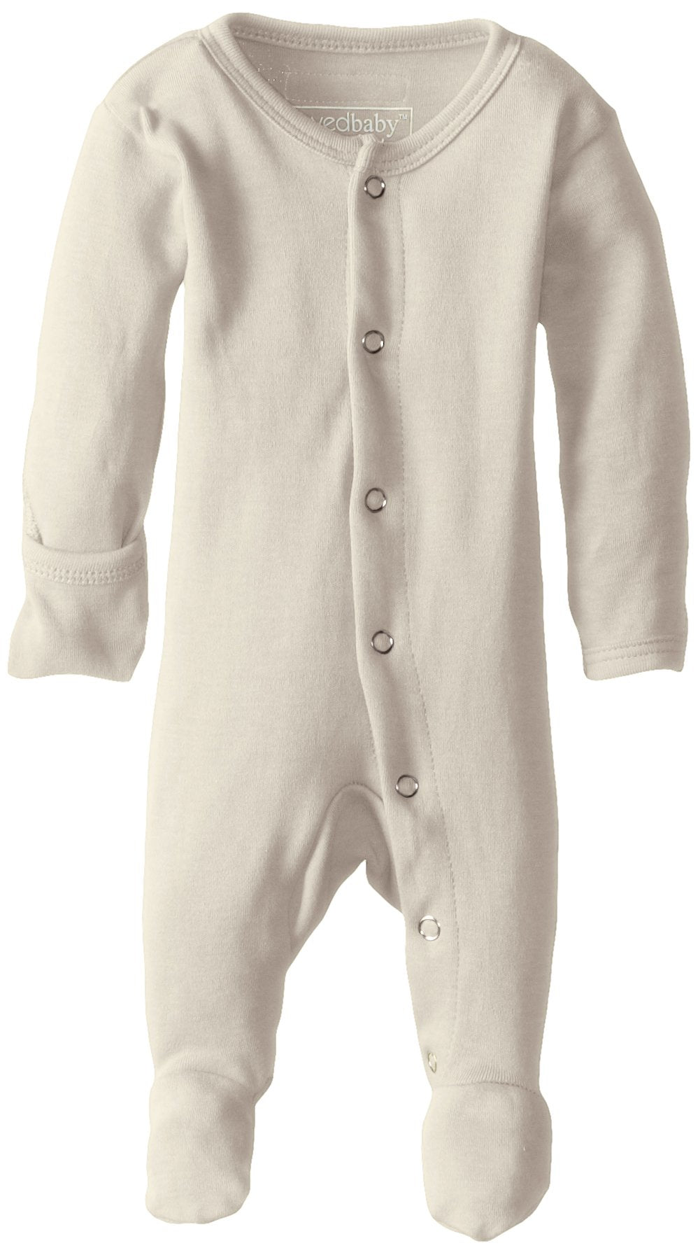 L'Ovedbaby Unisex-Baby Organic Cotton Footed Overall, Beige, 0/3 Months