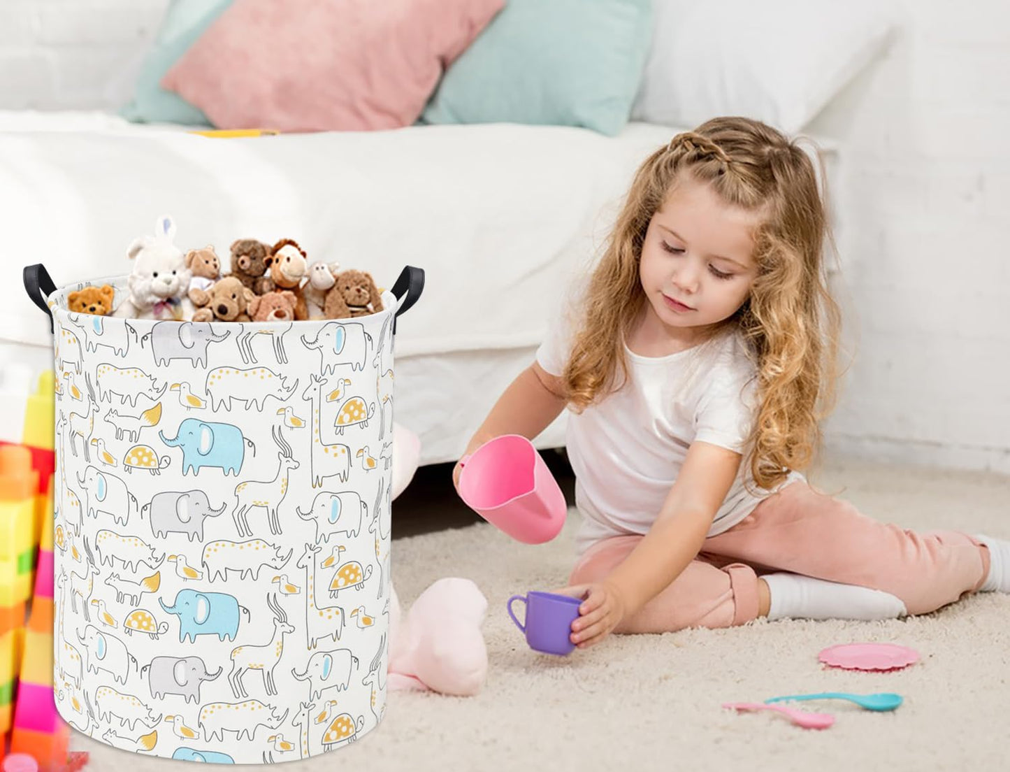 Tibaolover Animal Baby Laundry Basket Baby Hamper Kids Toy Storage Bin For Boys Room Decor Baby Nursery Hamper Gift Baskets For