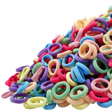 Tesvyns 300Pcs Baby Hair Ties Cotton Toddler Hair Ties For Girls And Kids, Kids Seamless Hair Bands Ponytail Holders(Multiple Co