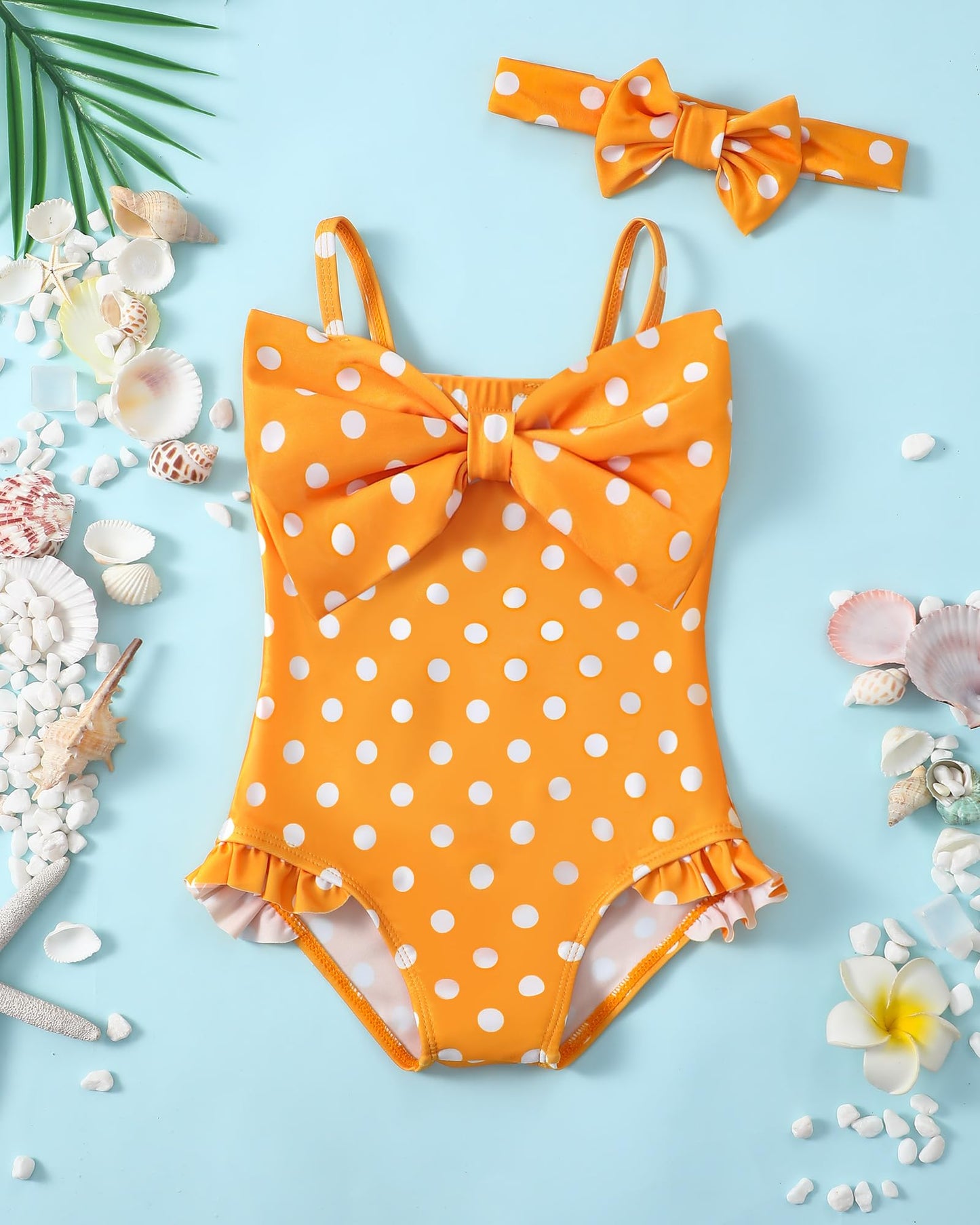 Mioglrie Baby Swimsuit Girl Infant Bathing Suits Newborn 3-6 Month For Girls Summer Beach Swim Suit Polka Dots One Piece Swimwea