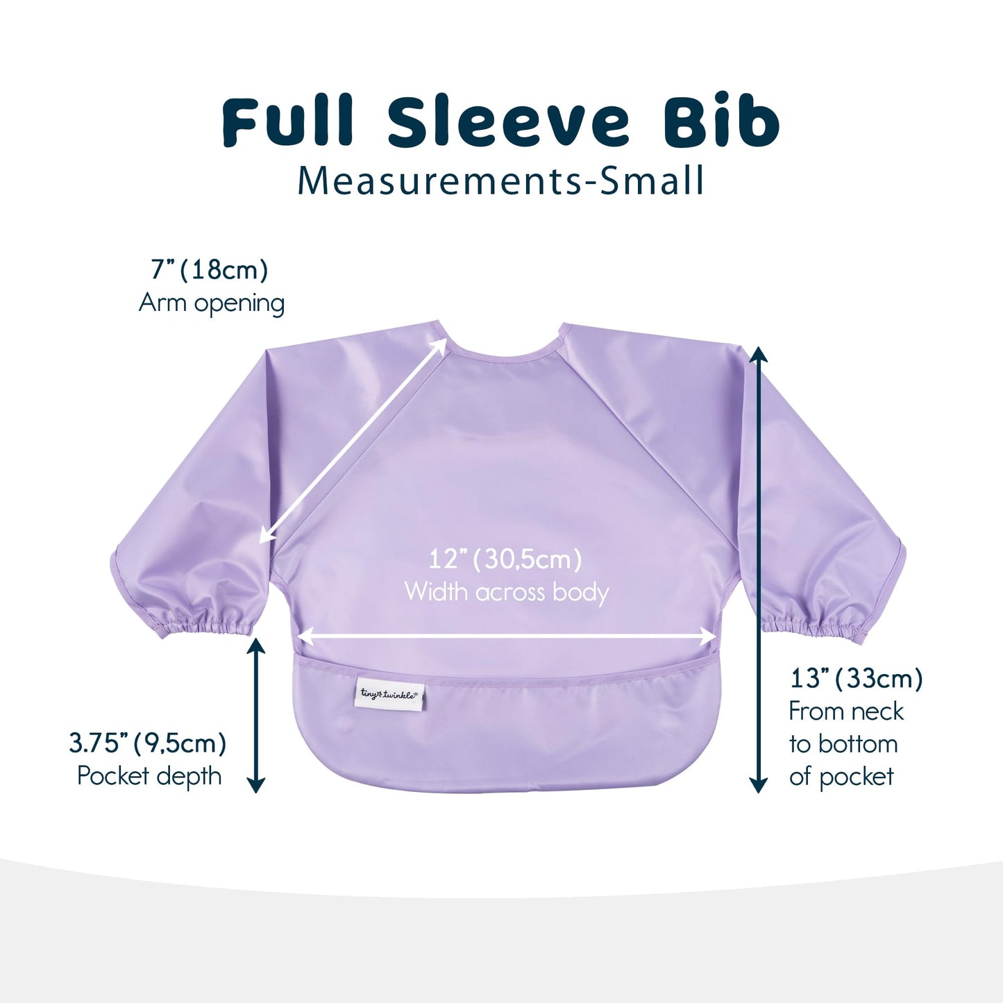 Tiny Twinkle Mess Proof Baby Bib, 2 Pack Long Sleeve Bib Outfit, Waterproof Bibs For Toddlers, Machine Washable, Tug Proof (Merm