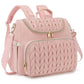 Bevkois Small Diaper Bag Backpack Quilted Mini Baby Crossbody Diaper Bag Tote for Mom and Baby Girls Boys (Pink)