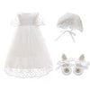 Glamulice White Baby Girls Christening Baptism Tulle Dresses 3-6 Lace Floral Embroidered Newborn Birthday Party Wedding Gowns In