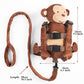 Berhapy 2 in 1 New Monkey Toddler Safety Harness Backpack Childrens Walking Leash Strap(Brown)