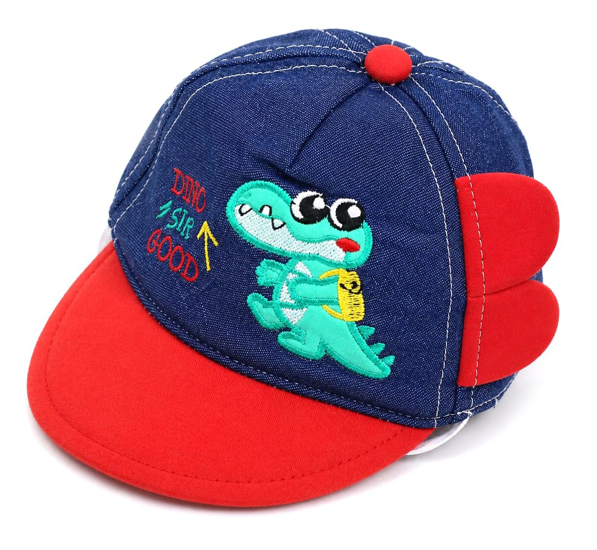 Bold N Elegant Cartoon Denim Cap For 16 Months Infant Baby Boy Girl | Cute Cartoon Hat Summer Cap For Children (Red  Navy)