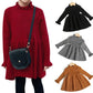 Simplee Kids Little Girls' Long Sleeve Girl Dresses And Rompers Ribbed Knit Sweater Dress Red For 5T