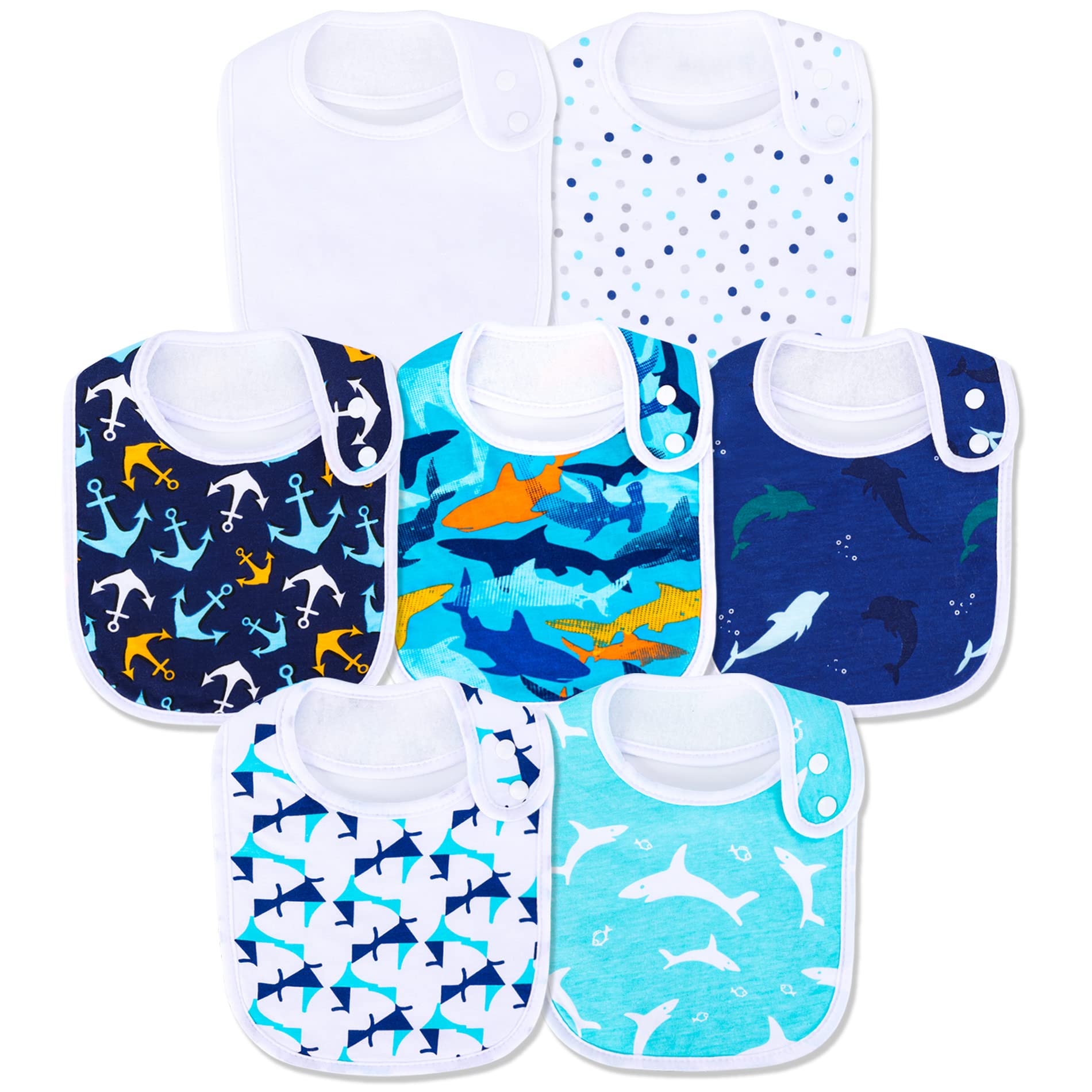 Baby Bibs Super Soft And Absorbent Organic Cotton Baby Bandana Drool Bibs Set For Boys Girls Newborn Unisex 3-24 Months 7 Pcs