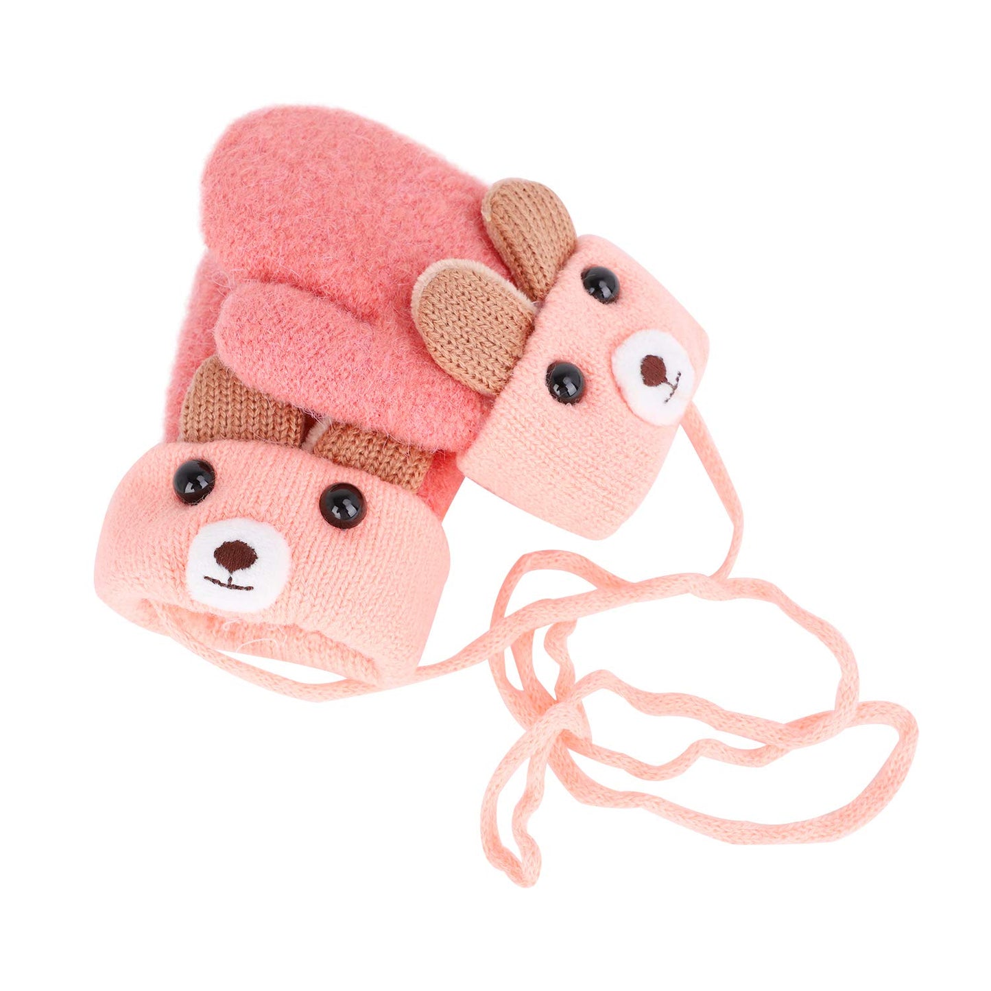 Baby Mittens Warm Mitts Infant Full Finger Gloves Magic Snow Mittens On String