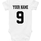 Rapunzie Baby Bodysuit - Custom Personalized Soccer Ball With Your Name And Number (0-3 Months)