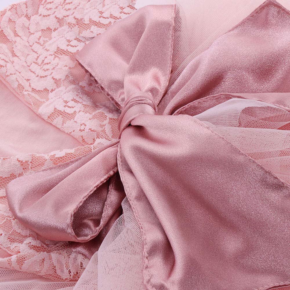 Cilucu Baby Girls Dress Toddler Kids Party Dress Tutu Pageant Lace Dresses Gown For Flower Girl Baby Birthday Pink Peach 4T-5T